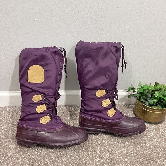 Sorel Vintage Snowlion Snow Boots Purple Waterproof Removable Insulation Size 6 - Picture 1 of 8